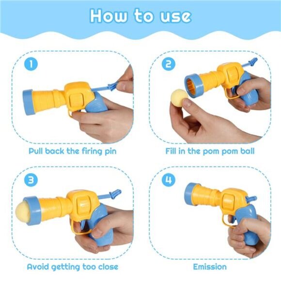 2 Pack Cat Toy Plush Ball Launcher Gun, Plush Ball Shooting Gun - Picture 4 of 5